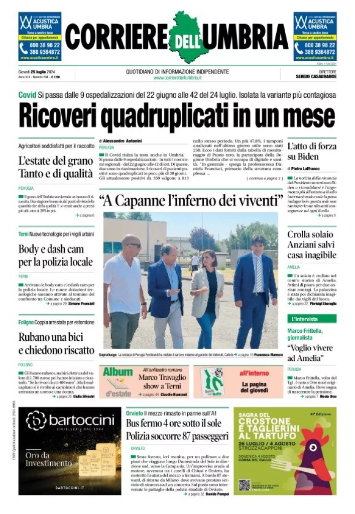 Prima-pagina-corriere umbria-del-2024-07-25